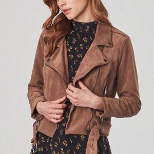 BB dakota waller moto faux suede jacket size M